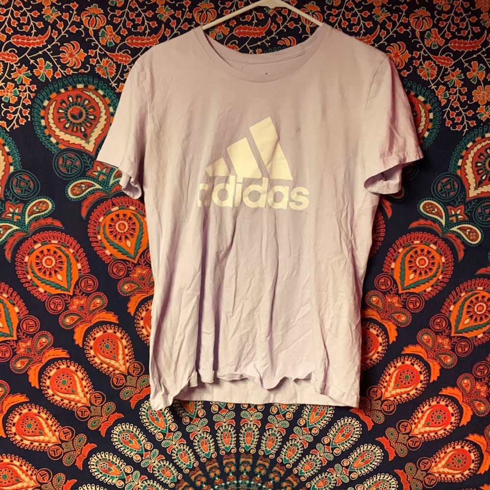 light pastel purple adidas tee shirt